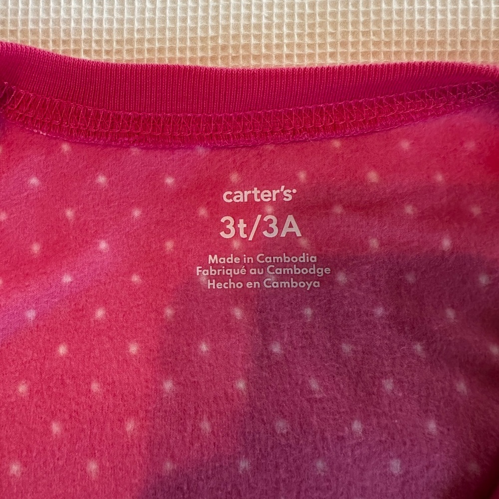 Carter's One Piece Footie Polka Dots and Unicorn Full zipper Size 3 T - Picture 7 of 11